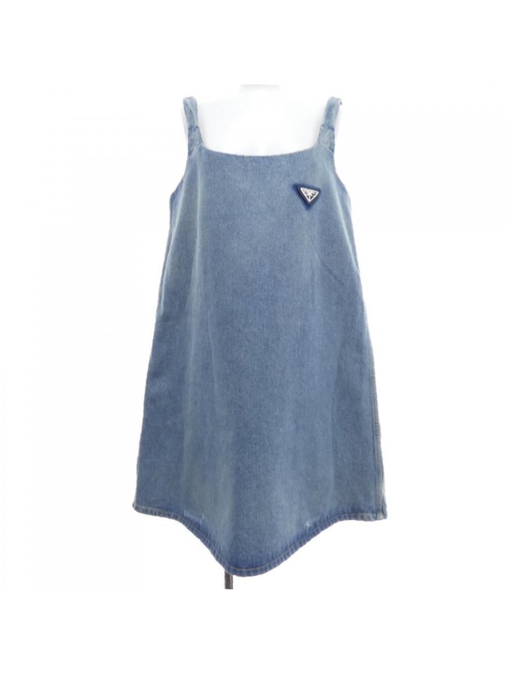 Prada Organic Denim Mini Dress Triangle Logo